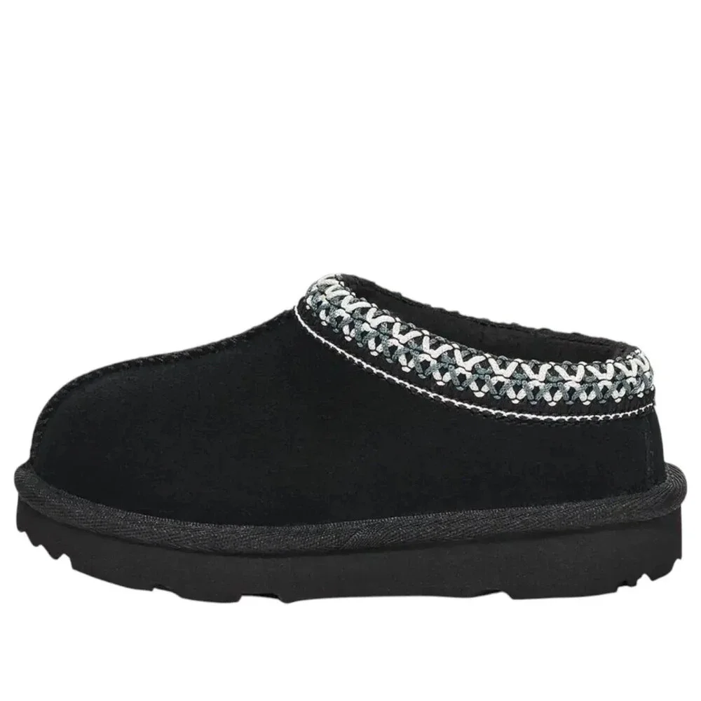 UGG Tasman II 1019066T-BLK Slippers Toddler Black Suede Slip-On Shoes RHS7963